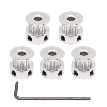 GT2 Kasnak 20 Diş 5 mm delik 6 mm Genişlik 20T Triger Kayışı Kasnak Tekerlek Alüminyum 3D Yazıcı için (5 Adetlik Paket)