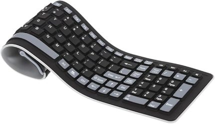 Taşınabilir Esnek Rulo Suya Dayanıklı Yıkanabilir Yumuşak Silikon Kablosuz Klavye USB Alıcısı ile PC Tablet Dizüstü Bilgisayar için