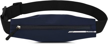 Koşu Kemeri Çantası Kadın Erkek için Su Geçirmez İnce Bel Paketi Kemer 7,5 inç'e Kadar Telefon Taşıma için Bel Çantası Koşu için (Mavi)