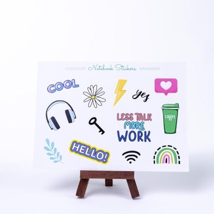Renkli notebook sticker seti, work, A5 2 sayfa