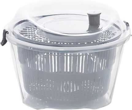 Çok Fonksiyonlu Sebze ve Meyve Kurutucu, 3 Renk Seçeneği, Silikon Kapak, Kurutma Haznesi ve Çıkarılabilir Halka (Antrasit Gri)