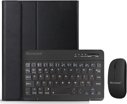 Samsung Galaxy Tab A 8.0 2019 T290 T295 ile Uyumlu Bluetooth Klavye ve Mouse + Standlı Kılıf - BKK6