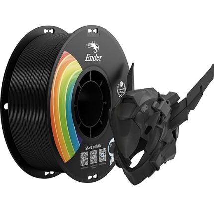 Creality Upgrade Ender 3D Yazıcı Filamenti, Siyah PLA+ Filamenti 1,75 mm, 1 kg Makara (1,0 kg), Doğruluk +/- 0,02 mm, 3D Baskı Filamenti, Güçlü Dayanıklılık, Vakumlu Ambalaj, Çevre Dostu