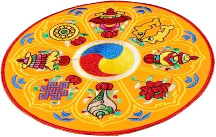 Tibet Tarzı Buddha Kasesi Yastığı Nakışlı Mat Hafif Ve Taşınabilir Budizm Temalı Için Uygun Rahat Ve Pratik Kullanım