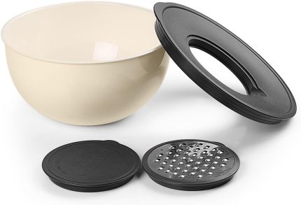 Rendeli Karıştırma Ve Saklama Kabı Büyük Boy Vakum Kapaklı Vichys Beyaz