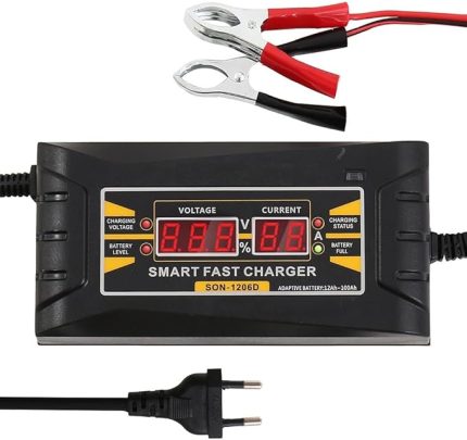 6Ah Göstergeli Asitli Sulu Kuru Kurşun Akülere Uygun Akü Şarj Cihazı (BLACK-06)