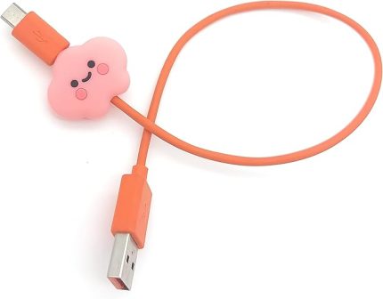 Şarj Kablosu Kablo Ucu Koruyucu Koruma Kaplama Figür Pink Cloud