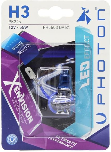 Ampul H3 12V 55W Xen Vision (Tekli Blister) (Beyaz Işık) 6000K
