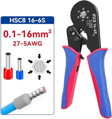 Sıkma Aracı HSC816-6S 0.1-16mm²/27-5AWG Boru Terminali Mini Crimper Pense Büyük Boy Terminaller Elektrik Kelepçesi Youmaxe