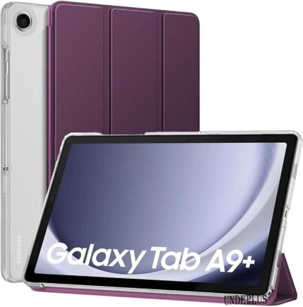 Galaxy Tab A9 Plus X210 X213 X215 X217 ile uyumlu Kılıf PU Deri Smart Standlı Case Mor