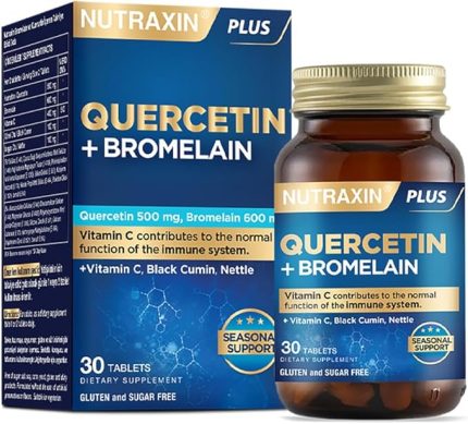 Quercetin + Bromelain 30 Tablet – C Vitamini, Çörek Otu ve Isırgan Otu İçerikli Bağışıklık Destekleyici Takviye