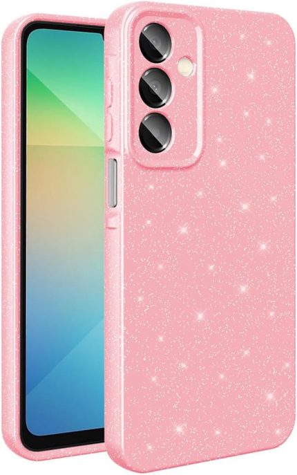 Samsung Galaxy A16 ile Uyumlu Kılıf Pembe Fujimum Simli Kapak (Samsung Galaxy A16 ile Uyumlu, Pembe)