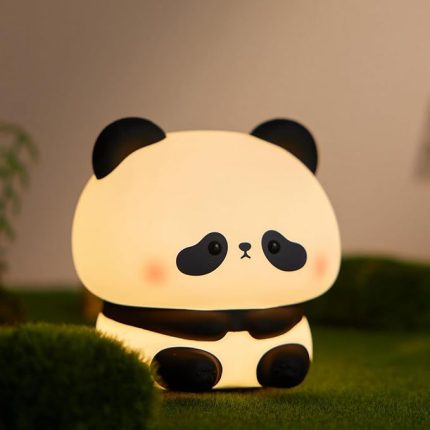 Yumuşak Silikon Panda Mini Gece Lambası Dekoratif Işık Derecesi Ayarlanabilir Yatak Odası Lambası Panda Kitap Okuma Lambası Çocuk Odası 8cm x 9cm K-1165 (Panda - K-1159)
