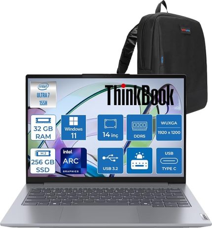 Thinkbook 14 G7 Iml Intel Ultra 7 155H 32GB Ddr5 256GB SSD Intel® Aı Boost 14" Wuxga 300NITS IPS Windows 11 Pro Taşınabilir Bilgisayar 21MR0050TRP11 + Zetta Çanta