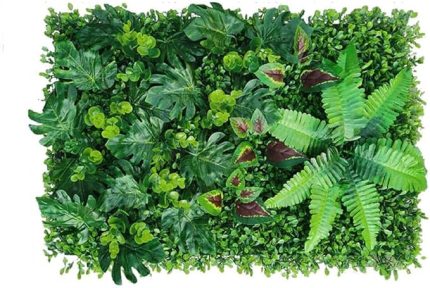 Yapay Bitki Duvar Panelleri, 40 x 60 cm Yeşillik Çitler Sarmaşık Gizlilik Yaşam Duvar Çiti Eleme Plastik Çim Bitkileri Ev Bahçe Dış Mekan Duvar Dekorasyonu (2#)