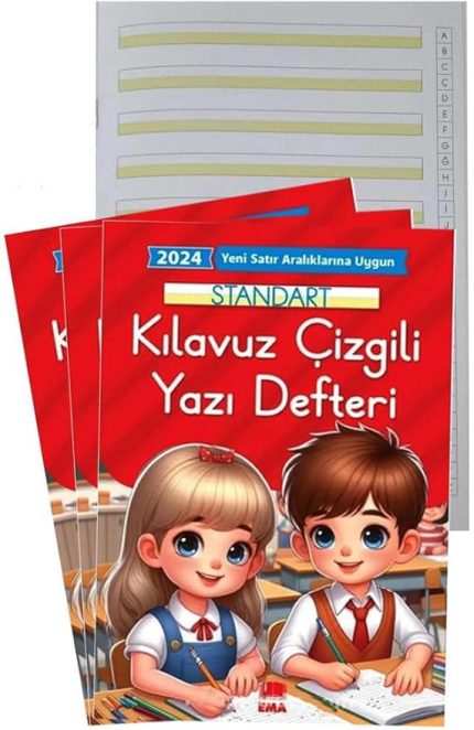 Müfradat Güzel Yazı Defteri Orta Boy 16.5x24 24 Yaprak 3 Adet Standart Kılavuz Çizgili Yazı Defteri Satır Aralıklarına Uygun
