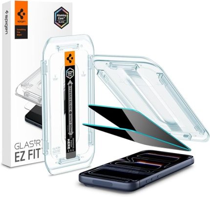 iPhone 17 Pro / 17/16 Pro ile Uyumlu Kolay Kurulum Cam Ekran Koruyucu GLAS.tR EZ Fit Privacy HD (2 Adet) Hayalet - AGL07929 (Spigen TR Garantili)