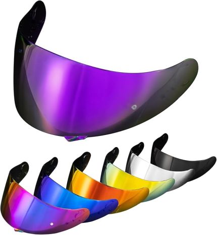 Shoei GT Air GT Air 2 TC-5 TC-9 Neotec CNS-1 için aynalı kask vizörü, kask vizörü, renkli vizör, motosiklet kaskı aksesuarı, yedek (koyu mor)