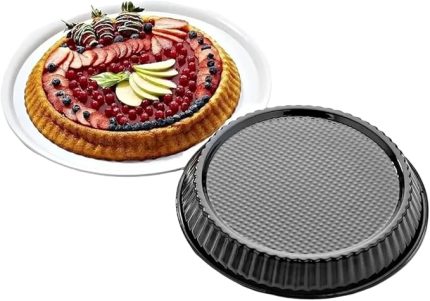 cm Yapışmaz Turta ve Tart Kalıbı - Yuvarlak, Kabartmalı Tabanlı Profesyonel Tart Tavası, Kolay Çıkarma, Tatlı & Kiş İçin İdeal