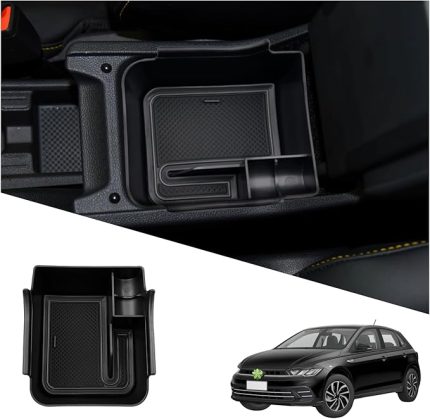 VW Polo Mk6 Aw1 GTI 2018 – 2024 ile uyumlu orta konsol saklama kutusu, polo kol dayanağı düzenleyici tepsi orta kol dayanağı torpido gözü orta konsol düzenleyici raf Polo aksesuar