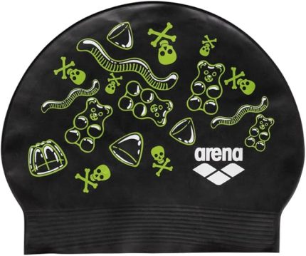 Üniseks Yetişkin Ultra Yumuşak Baskılı Lateks Yüzme Bonesi, Fitness Yüzme için, Güçlendirilmiş Kenar, Uzun Saçlara Uyar, Tek Beden