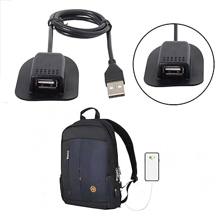 CKA Sırt Çantası Valiz Organizer USB Erkek/Dişi Çanta Şarj Kablosu ve Soketi - Görsel 5