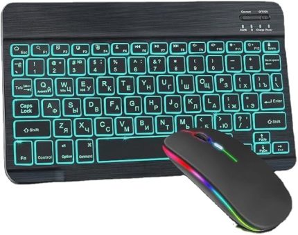 Onezero Kablosuz RGB Klavye ve Mouse Seti – Bluetooth, Şarjlı, 10m Bağlantı Mesafesi, 3 Parlaklık Seviyesi, Çoklu Platform Uyumluluğu Ergonomik Tasarım, RGB Aydınlatma ZR20KM (Siyah)