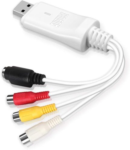USB Video Grabber - [2024 Model] VGB300 - VHS ve Hi8 Kasetlerinin Dijitalleştirilmesi için Ses Video Dönüştürücü - Windows ve MacOS için Tak ve Çalıştır Video Yakalama Adaptörü