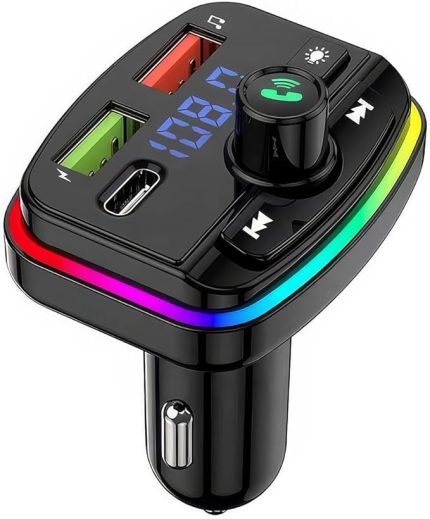 Araç Kiti – FM Transmitter, Type-C & Çift USB Hızlı Şarj, Eller Serbest Arama, Kablosuz Müzik, TF Kart & USB Destekli Araç Şarj Cihazı