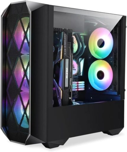 Orkinos Mesh Panel Dikey Ekran Kartı Takılabilen 4 Full RGB Fanlı ATX Bilgisayar Kasası