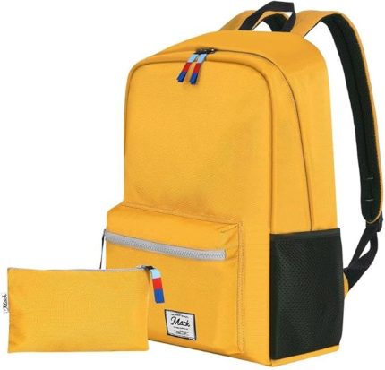 POP MCK-006 Kadınlar Erkekler için Sırt Çantası, Su geçirmez Okul Çantası, Hafif Günlük Seyahat Sırt Çantası, Laptop Çantası, Bilgisayar Çantası, Sarı