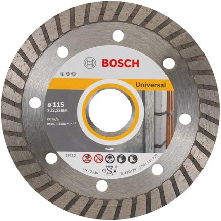 Professional Accessories Standard Seri Genel Yapı Malzemeleri İçin Turbo Segmanlı Elmas Kesme Diski 115 mm, Gri