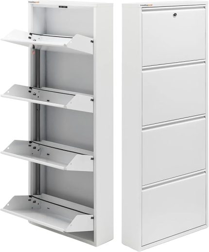 Kilitli Metal Ayakkabılık - Ölçü seçeneği MAC4-4 Kapaklı - 50X15X136 h