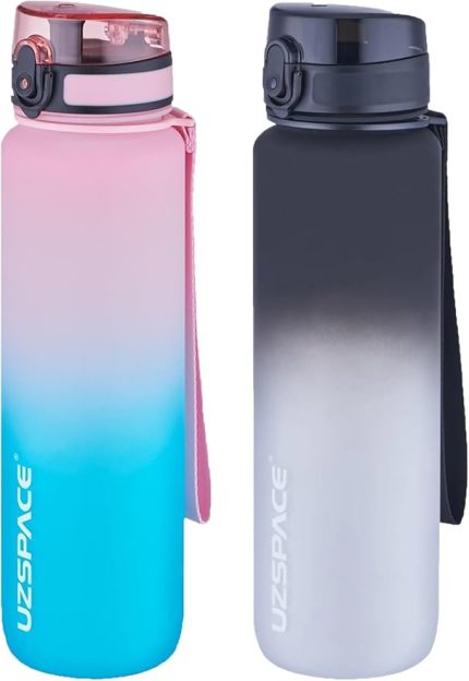 2'li Tritan Matara Seti 1000ml BÜYÜK BOY Çift Renk Softtouch FF Collection Tritan Su Matarası