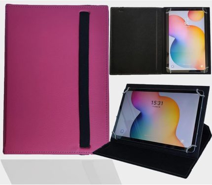Standlı Üniversal Kapaklı Tablet Kılıfı Pembe Honor Pad 9 12.1 Inç ile uyumlu