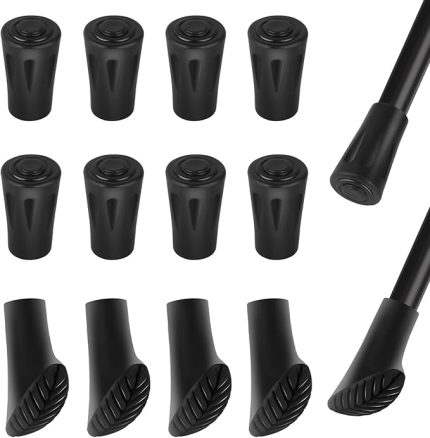 12 adet Nordic Walking batonu, kauçuk tampon, kaymaz yürüyüş batonu, çoğu yürüyüş batonu için kauçuk tampon, yürüyüş batonu, asfalt çakıl, dağ, yürüyüş için, 2 stil