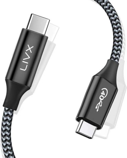 Action Thunderbolt 4 Type C Kablo 100 W PD Şarj 40 Gbps Veri ve Görüntü Aktarım Kablosu Örgülü Kablo (50 CM)