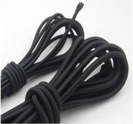 Salkım Home Yuvarlak Lastik Ip 2,5 Mm Kalınlık Sert Dayanıklı 1/18 Kat Siyah 10 Mt