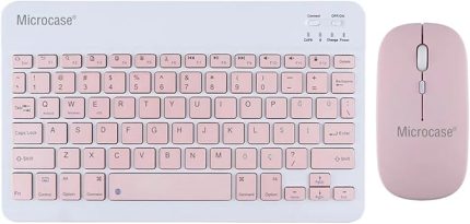 Tablet ve Telefonlar için Türkçe Q Bluetooth Klavye ve Mouse Set - AL3476 (Pembe)