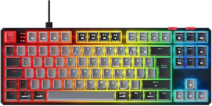 Yoru Tkl Type-c Outemu Rgb Red Swich Mekanik Oyuncu Klavyesi- Gri/siyah