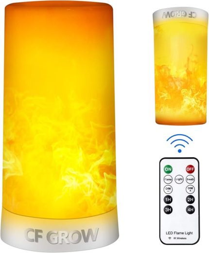 LED Alev Efektli Işık, USB Şarj Edilebilir Dış Mekan Alev Masa Lambası Su Geçirmez Kısılabilir 4 Mod, Yerçekimi Algılama Etkisi ile Alev Lambası IR Kablosuz Uzaktan Kumanda ve Zamanlayıcı,