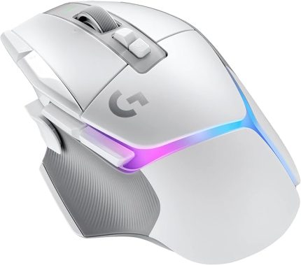G502 X PLUS LIGHTSPEED Kablosuz Oyun Mouse'u, LIGHTSYNC RGB Aydınlatma, LIGHTFORCE Hibrit Anahtarlı Optik Mouse, HERO 25K Oyun Sensörü, MacOS, Windows ve PC ile Uyumlu, Beyaz