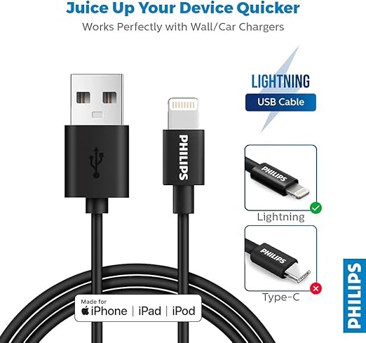 DLC3104V/01 - Kablo USB-A - Lightning - 120 cm - Siyah - Görsel 3