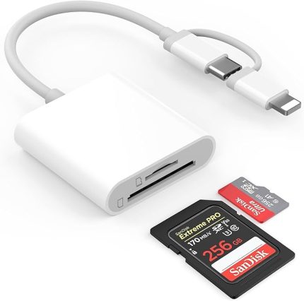 iPhone/iPad/kamera için SD kart okuyucu, iPhone, SD kart okuyucu, USB C, SD kart okuyucu, USB C, mikro kart okuyucu, USB C kart okuyucu, Tip C kart okuyucu, hafıza kartı okuyucu, tak ve çalıştır