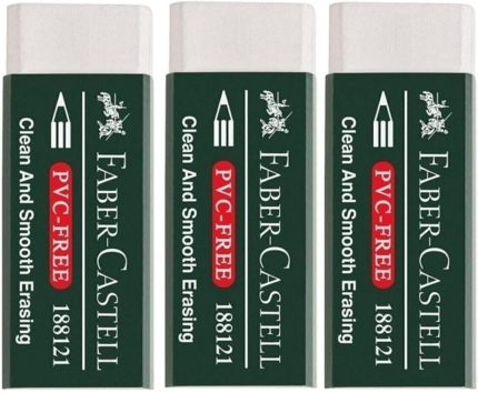 Castell Pvc Free No:20 Büyük Boy Beyaz Silgi 3 Lü