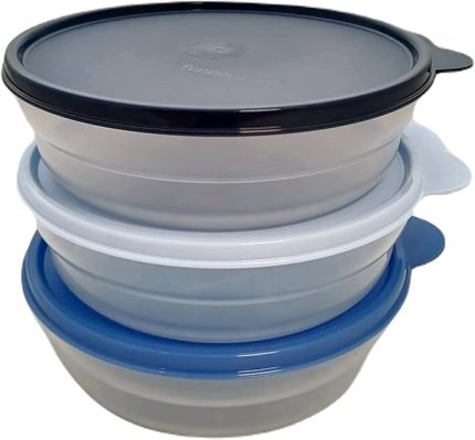 Set (3) Müsli Kasesi 500 ml Müsli Kasesi Meyve Renkli Koyu Mavi Açık Mavi Şeffaf