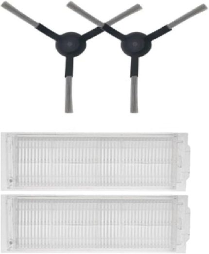 Robot Vacuum Mop Pro (STYJ02YM)-Vacuum Mop P(XMSTJQR2S) / Viomi Se Viomi V2 V2 Pro V3 ile Uyumlu Fırça,Hepa Filtre Yedek Parça Aksesuar Seti-Siyah 4 Parça