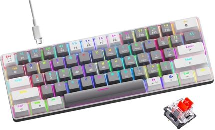 T60 Mekanik Oyuncu Klavyesi Red Switch RGB Led Işıklı Kablolu Gaming Klavye