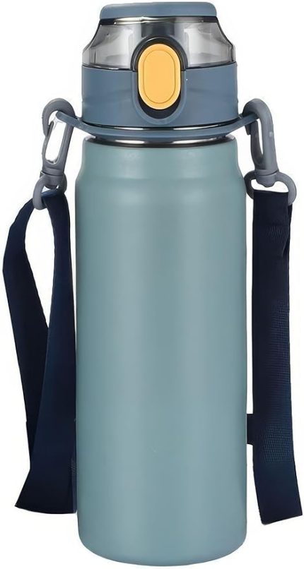 L Çelik Mavi 800 ml Askılı ve Pipetli Matara Suluk cin411mv-8