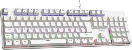 KB-MeKanik 1 Lumos USB Rainbow Aydınlatmalı Full Anti-Ghosting Mekanik Gaming Oyuncu Klavye (Beyaz (Blue Switch))